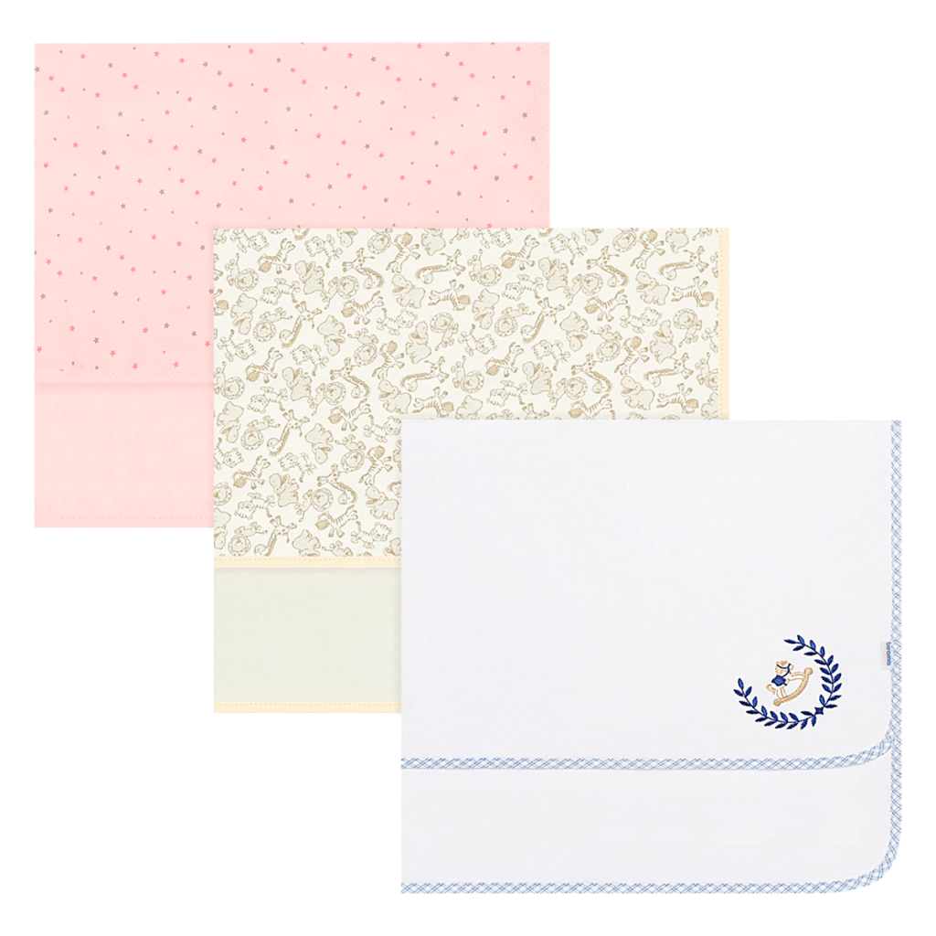 Diferentes estampas e cores de Cueiros