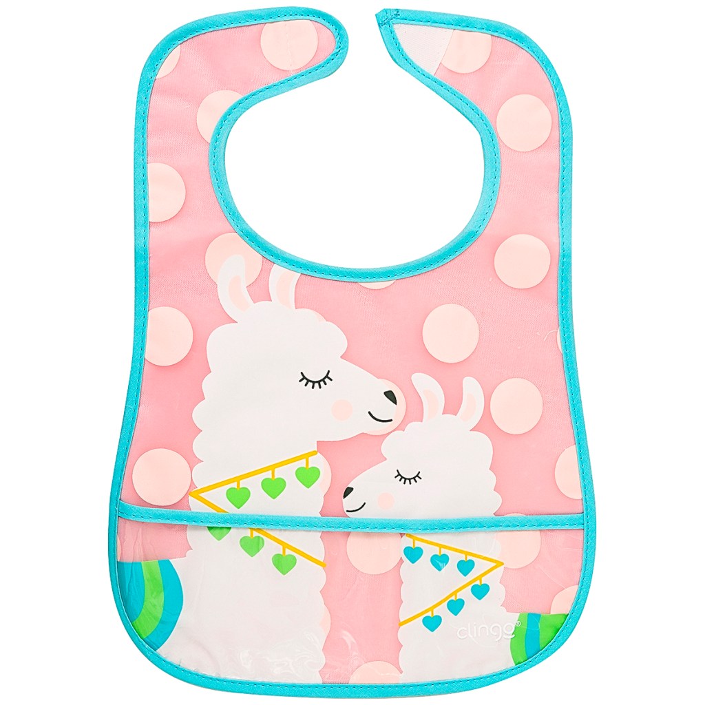 Babador Impermeável com Cata-migalhas Lhama